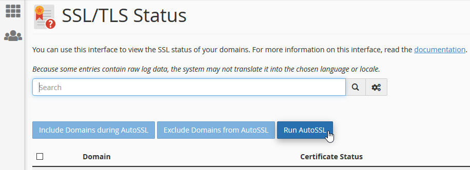 cPanel SSL Certificat