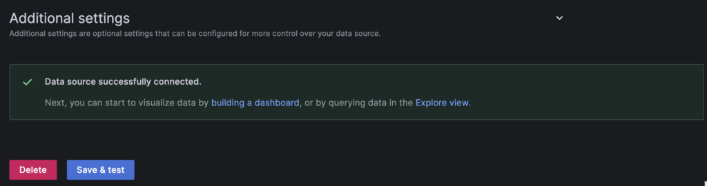 Configure the Tempo data source settings