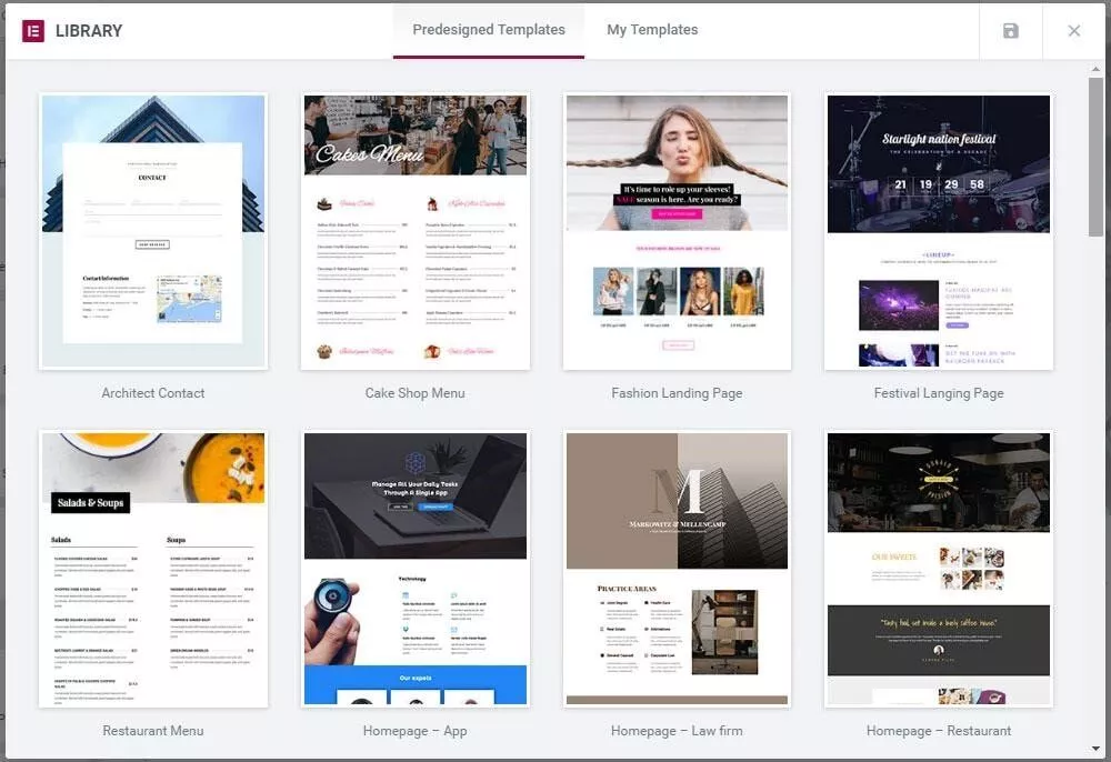 Templates Library - Elementor Review